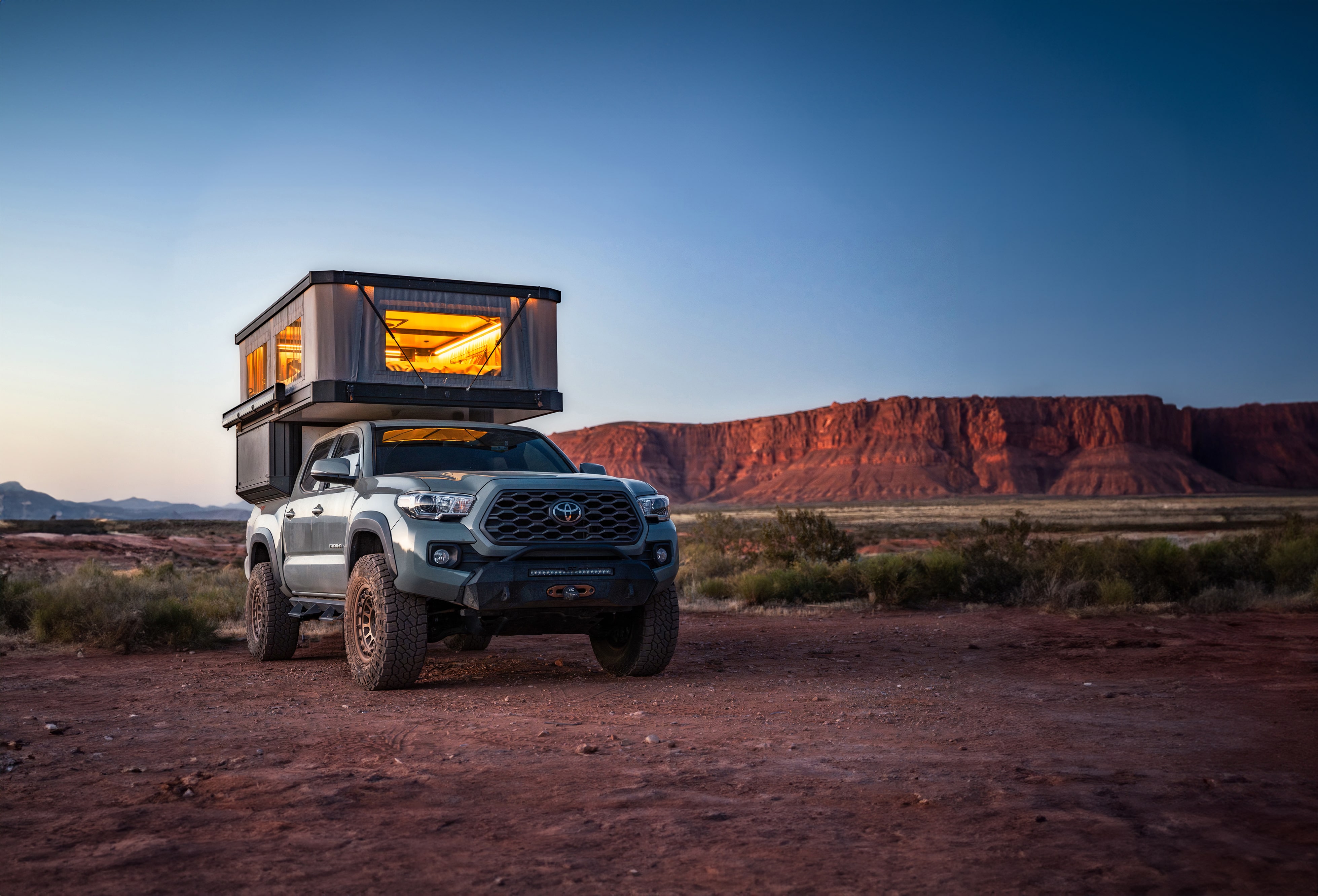 Tune Outdoor M1 full pop-top truck camper with WingWall bump-outs