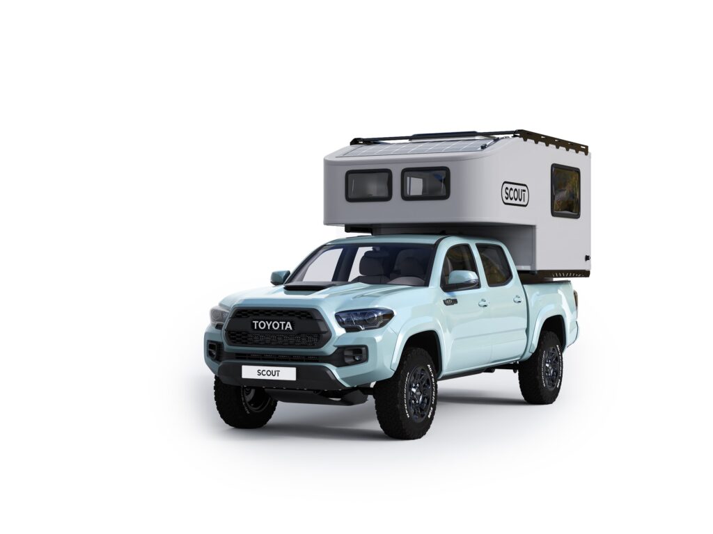 Scout Yoho hard wall composite truck camper for mid-size trucks